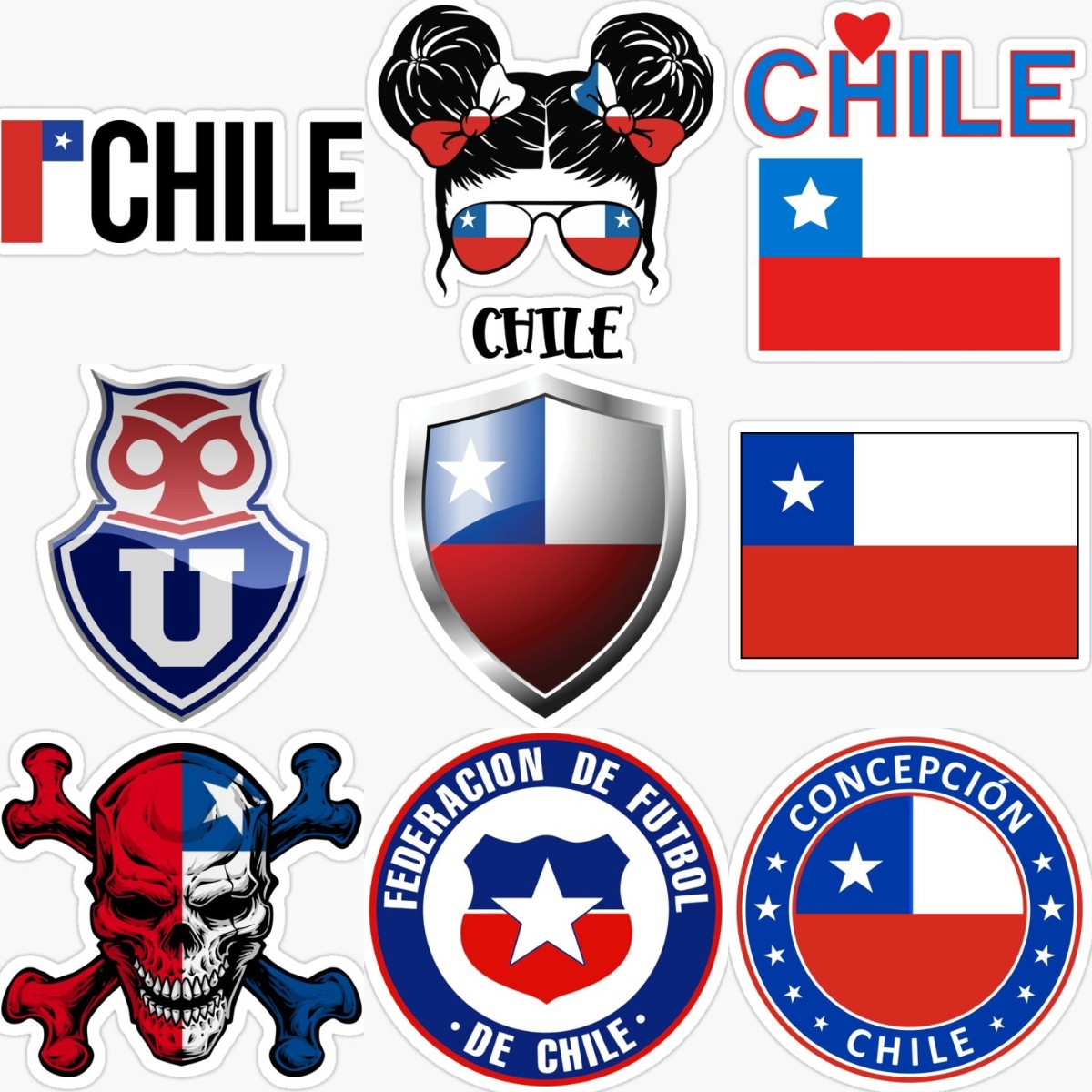 Desk Setup Laptop - Chile Emblem Flag Skull Creative Sticker