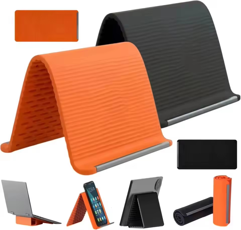 Desk Setup Apple - Portable Foldable Silicone Phone Holder Bendable