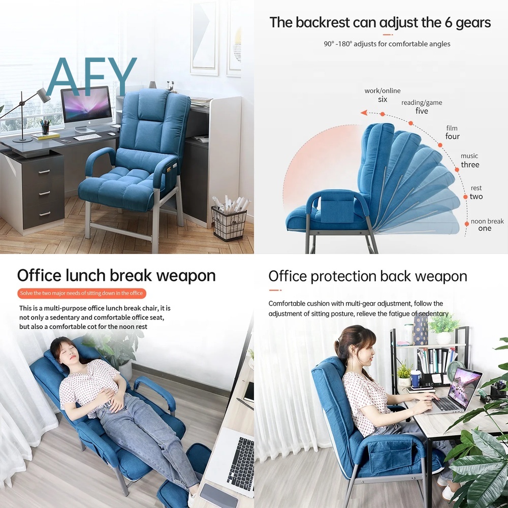 Desk Setup Ergonomics - Breathable Fabric Folding Office Chair for