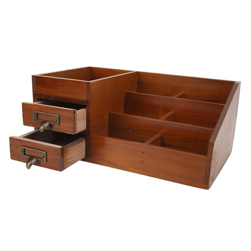 Drawer Organizer Bamboo - CHCH Wooden Storage Cabinet Retro Design