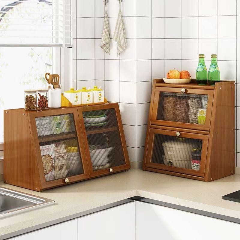 Drawer Organizer Bamboo - Bamboo Kitchen Storage Cabinet with Acrylic