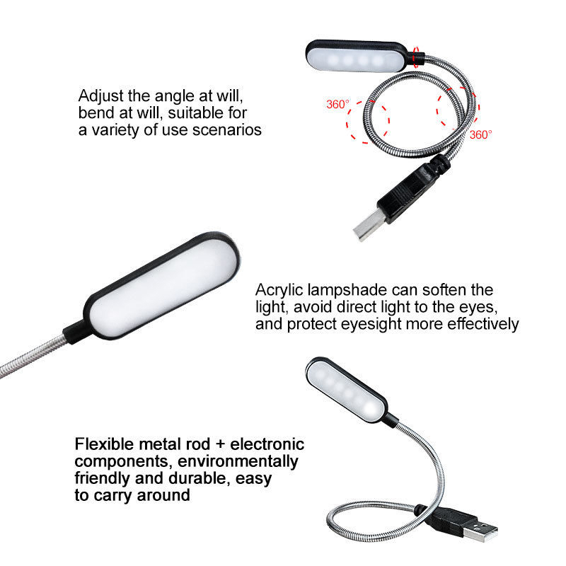 Mini 4 LED Book Lamp Portable  - Desk Setup Laptop 评论和价格