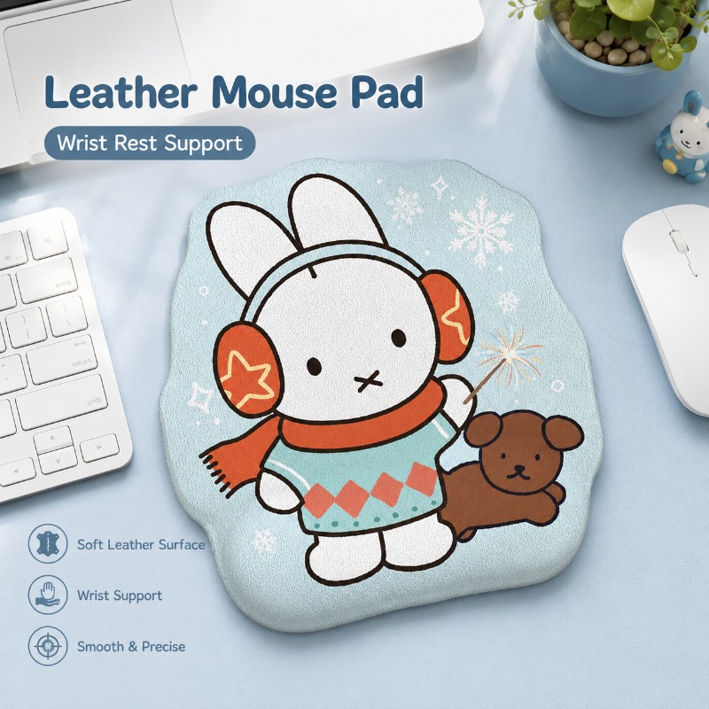 Anime Miffy Leather Mouse Pad  - Desk Setup Laptop 评论和价格