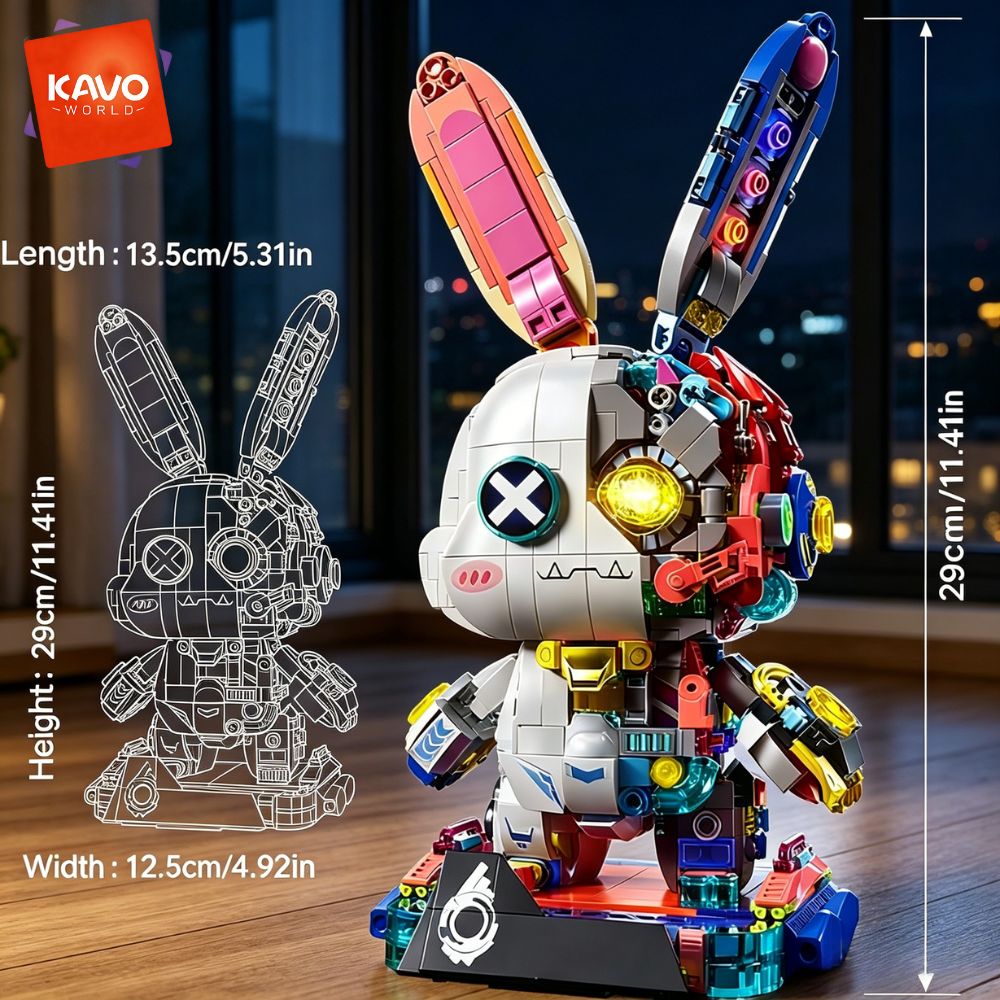 KAVOWORLD 1377PCS Robot Rabbit - Desk Setup Enthusiast 评论和价格
