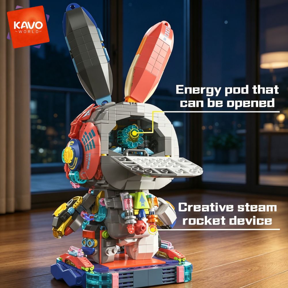 KAVOWORLD 1377PCS Robot Rabbit - Desk Setup Enthusiast 评论和价格