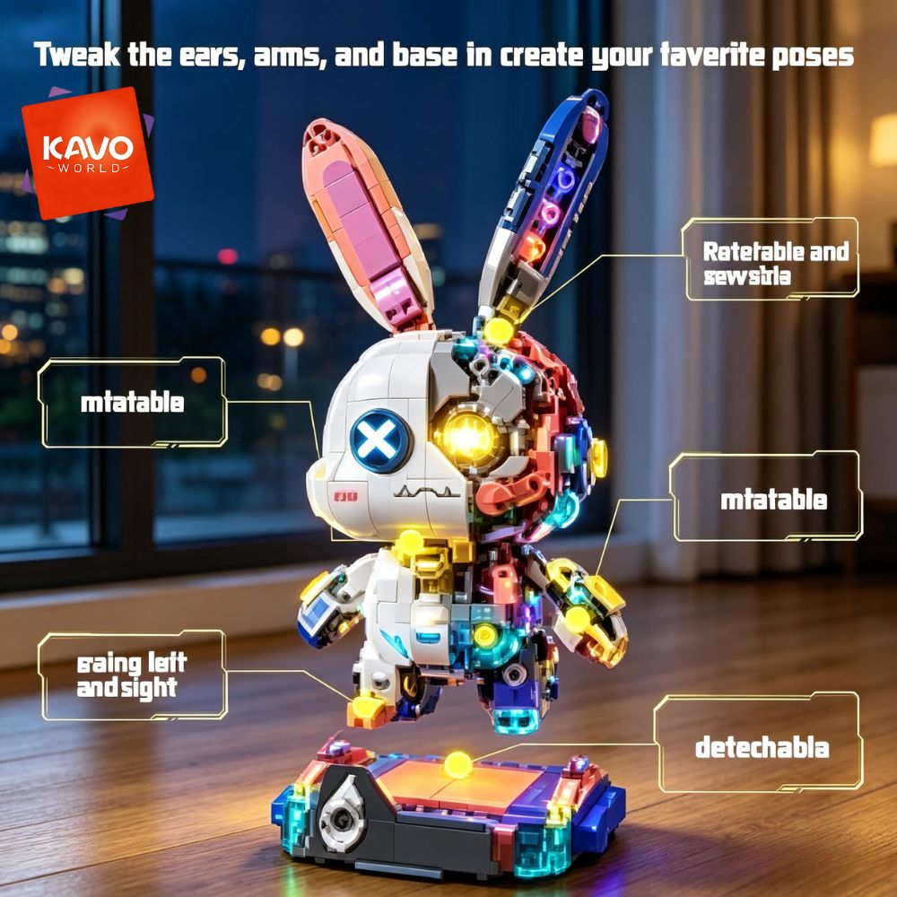 KAVOWORLD 1377PCS Robot Rabbit - Desk Setup Enthusiast 评论和价格