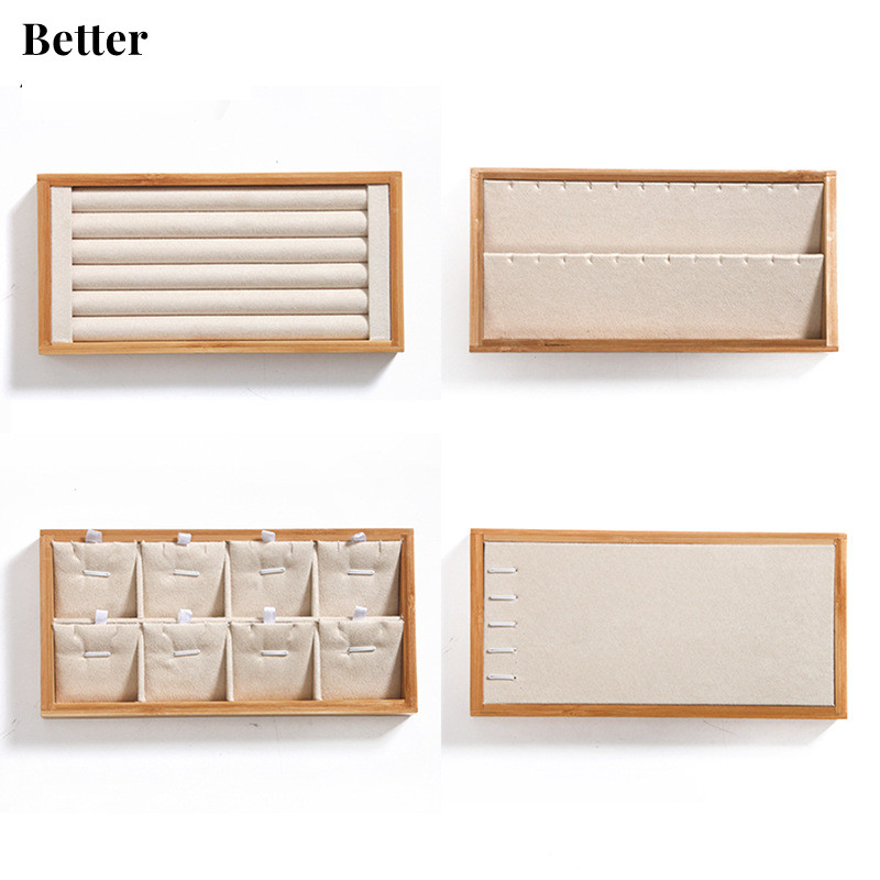 Bamboo Beige Jewelry Rings Dis - Drawer Organizer Bamboo 评论和价格