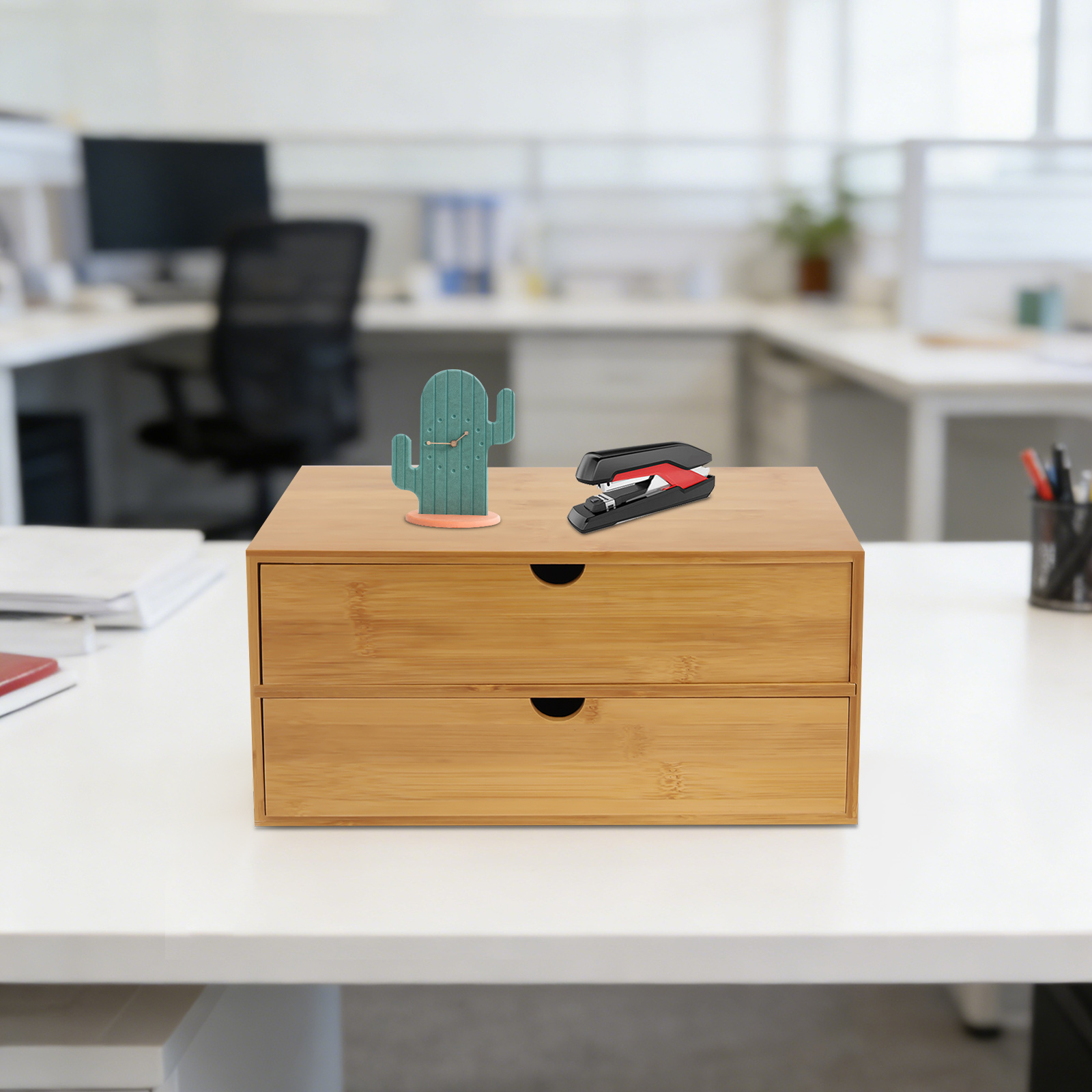 Desk Organizer, 2-Drawer Offic - Drawer Organizer Bamboo 评论和价格