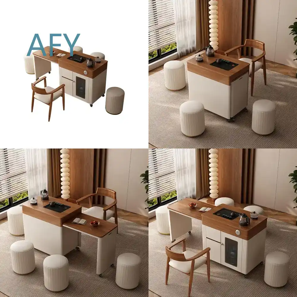 Solid Wood Mobile Table and Ch - Desk Setup Small Room 评论和价格