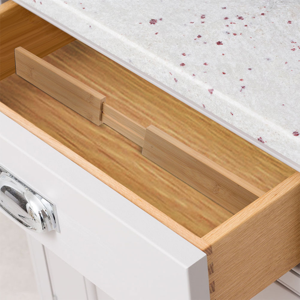 2Pcs Bamboo Drawer Dividers Ad - Drawer Organizer Bamboo 评论和价格