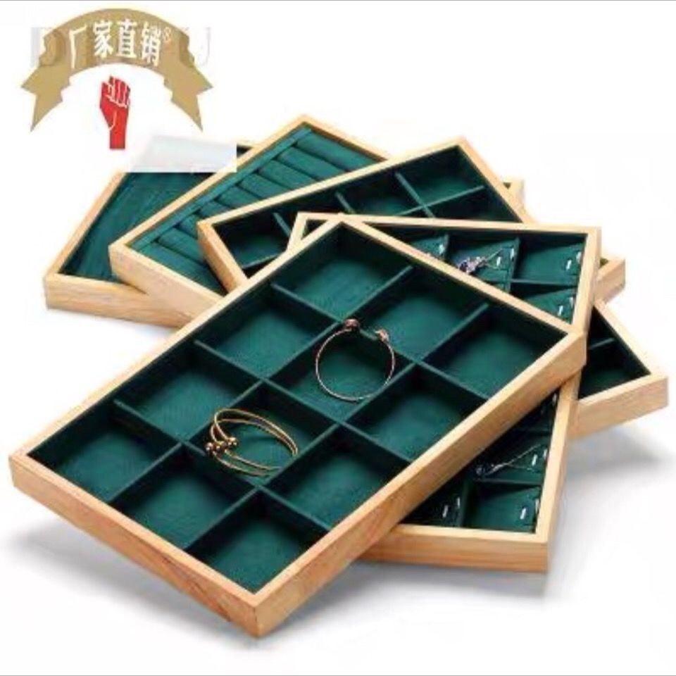 Dark Green Velvet Bamboo Jewel - Drawer Organizer Bamboo 评论和价格