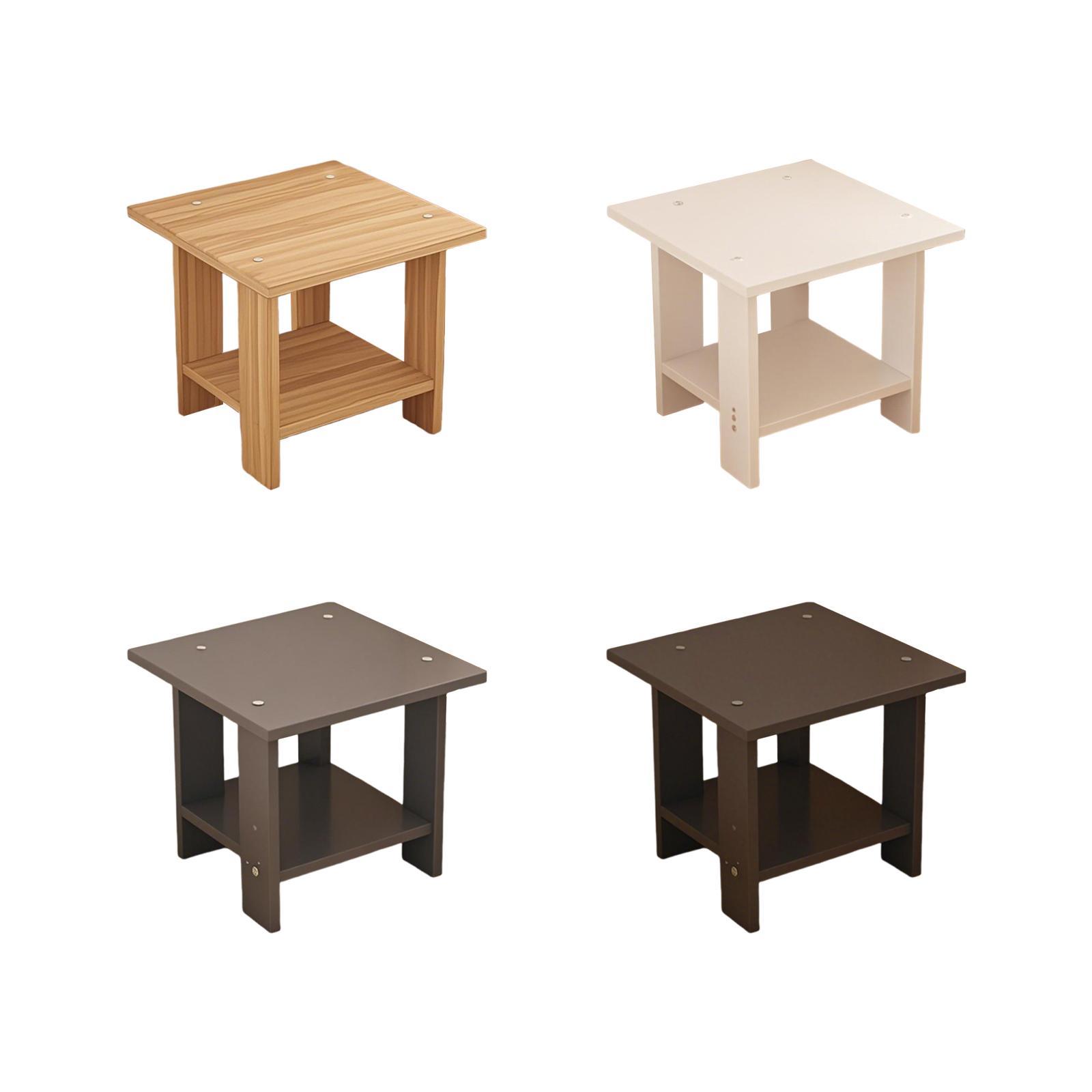 Wooden Double Layers Side Tabl - Desk Setup Laptop 评论和价格