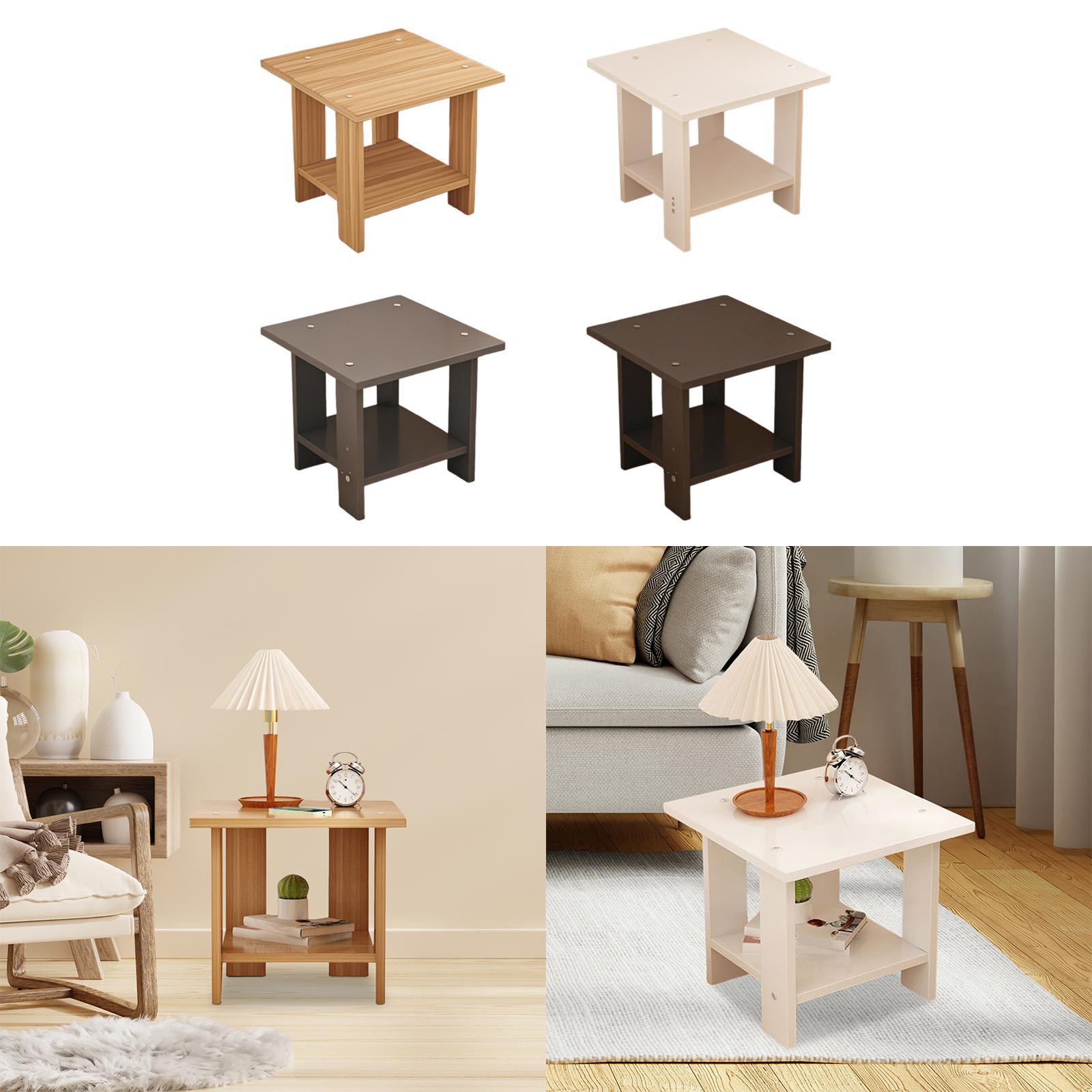 Wooden Double Layers Side Tabl - Desk Setup Laptop 评论和价格