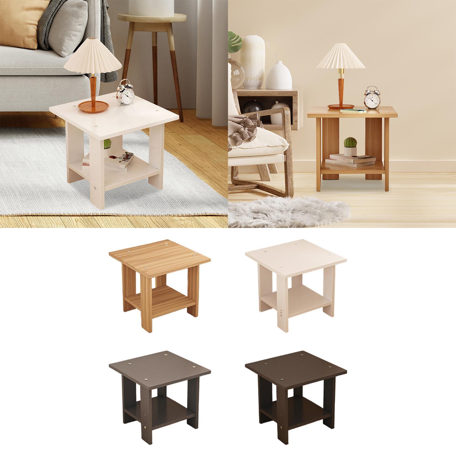 Wooden Double Layers Side Tabl - Desk Setup Laptop 评论和价格