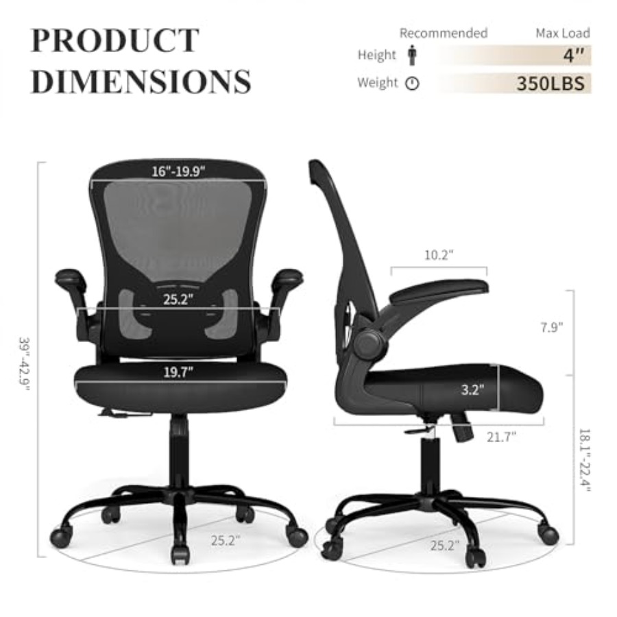 Mesh Office Chair, Ergonomic C - Desk Setup Ergonomics 评论和价格
