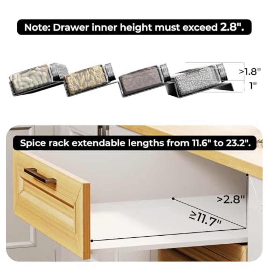 Spice Drawer Organizer Expanda - Drawer Organizer Bamboo 评论和价格