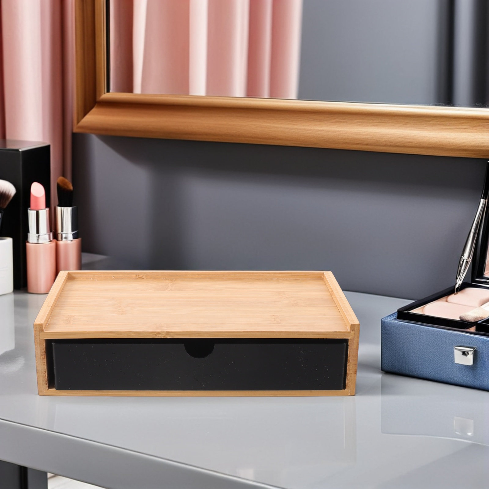 Bamboo Desk Organizer Black De - Drawer Organizer Bamboo 评论和价格