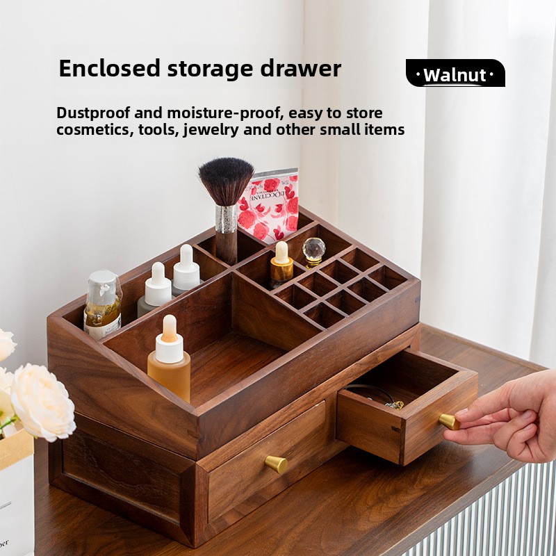 Solid Wood Double Layer Organi - Drawer Organizer Bamboo 评论和价格