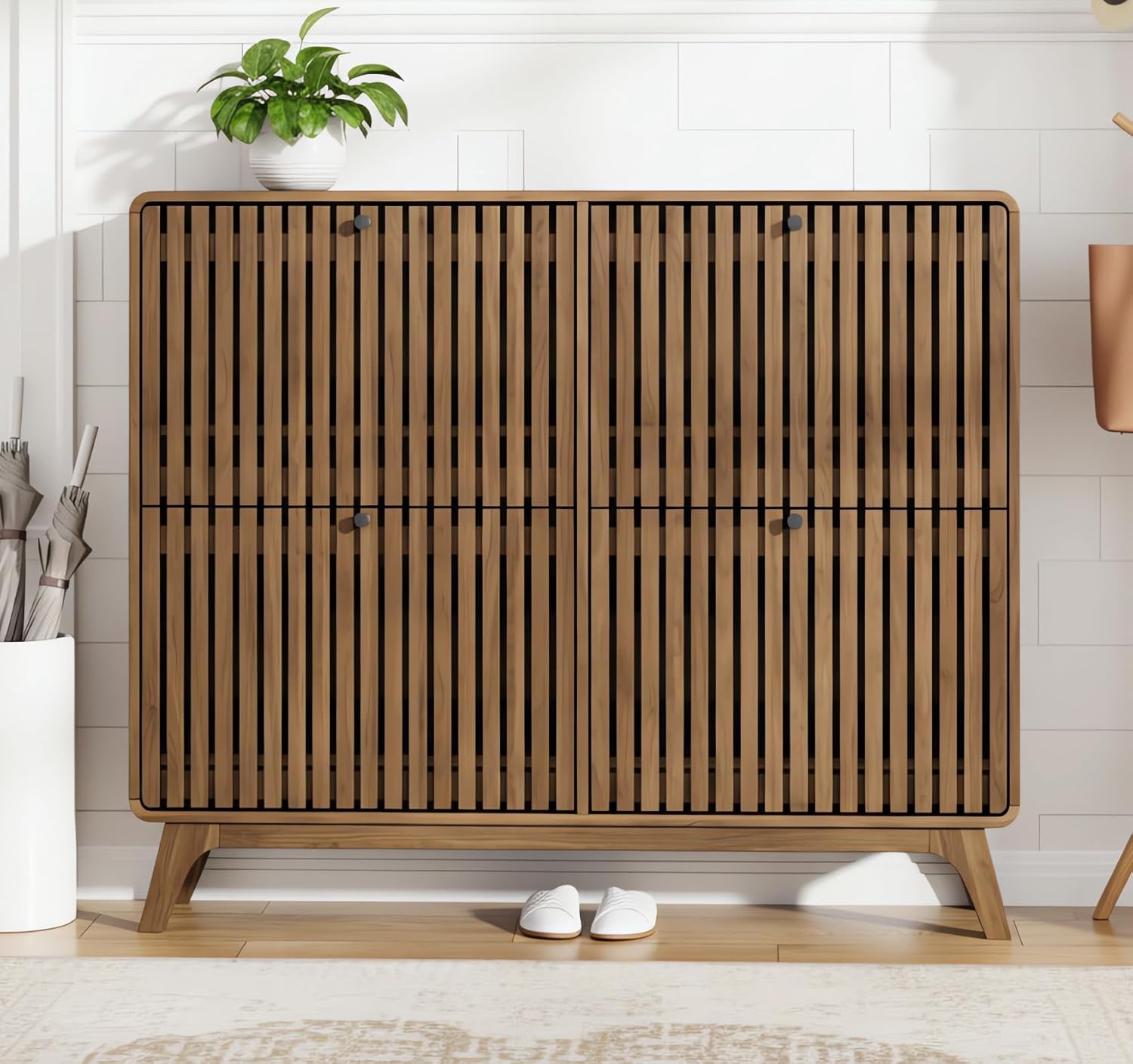 #Large Bamboo Shoe Cabinet wit - Drawer Organizer Bamboo 评论和价格