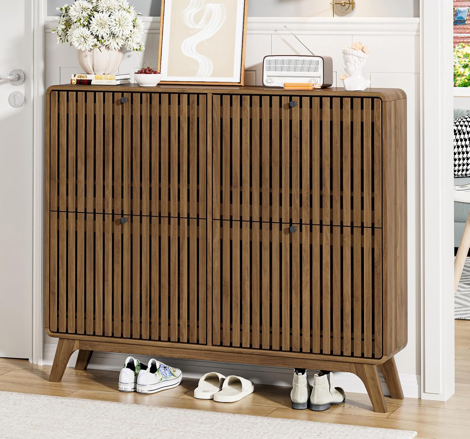 #Large Bamboo Shoe Cabinet wit - Drawer Organizer Bamboo 评论和价格